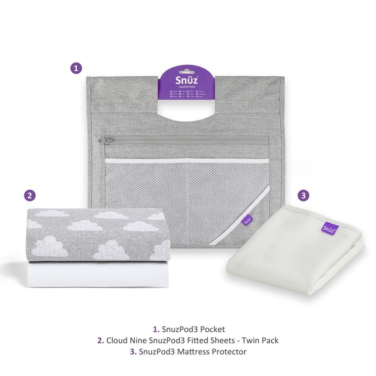 Essential Bundle Pack For SnuzPod - Grey