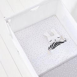 3pc Crib Bedding Set – Grey Spots