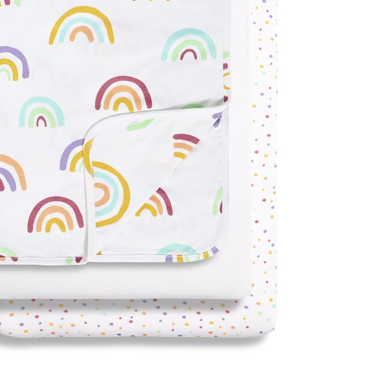 3pc Crib Bedding Set – Colour Rainbow