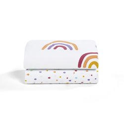 Crib 2 Pack Fitted Sheets - Colour Rainbow