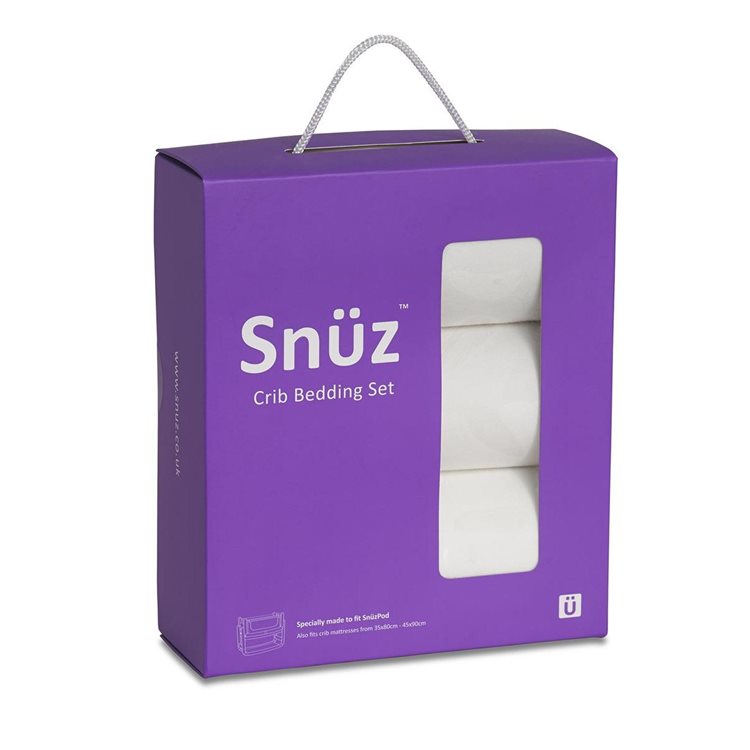 SnuzPod Crib Bedding Set White