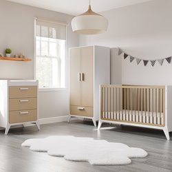 SnuzFino 3 Piece Nursery Furniture Set – White Natural