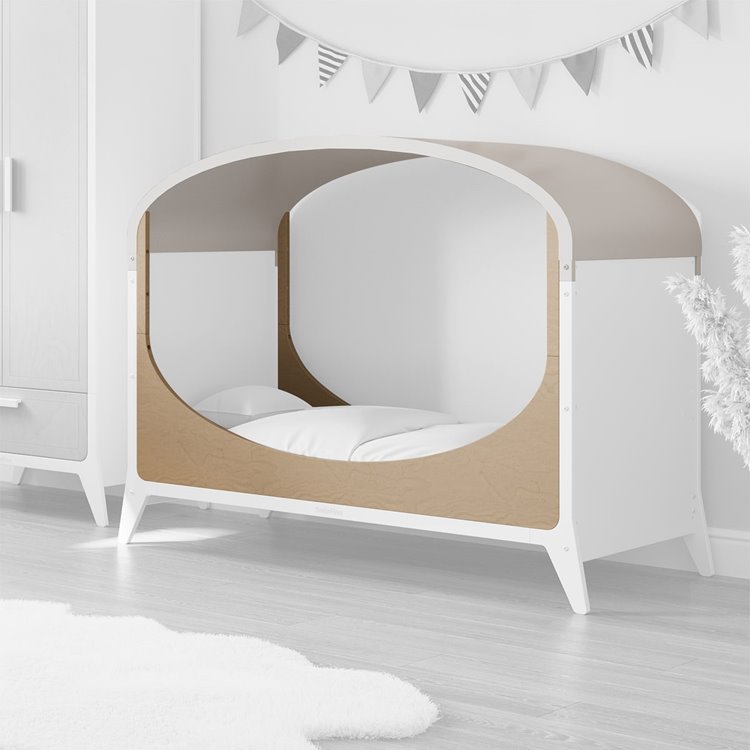 SnuzFino Cot Bed Toddler Kit - White Natural