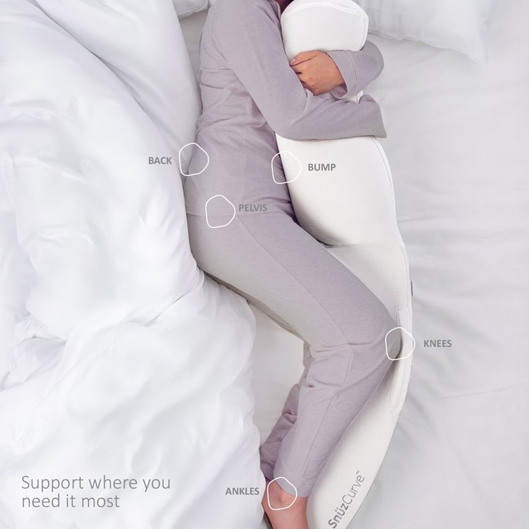 SnuzCurve Pregnancy Support Pillow - White 