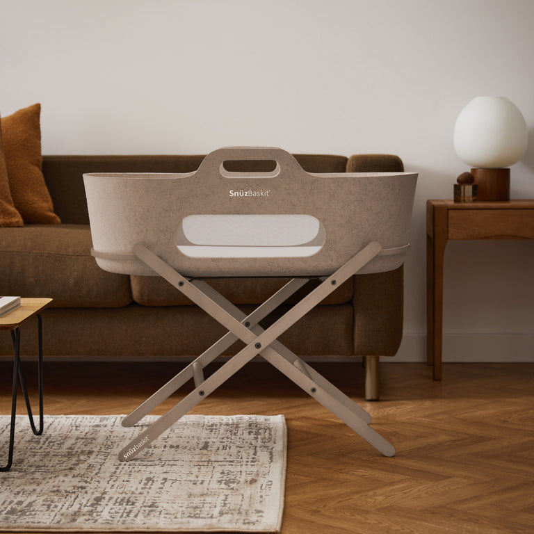 SnuzBaskit Mocha Moses Basket & Mocha Stand