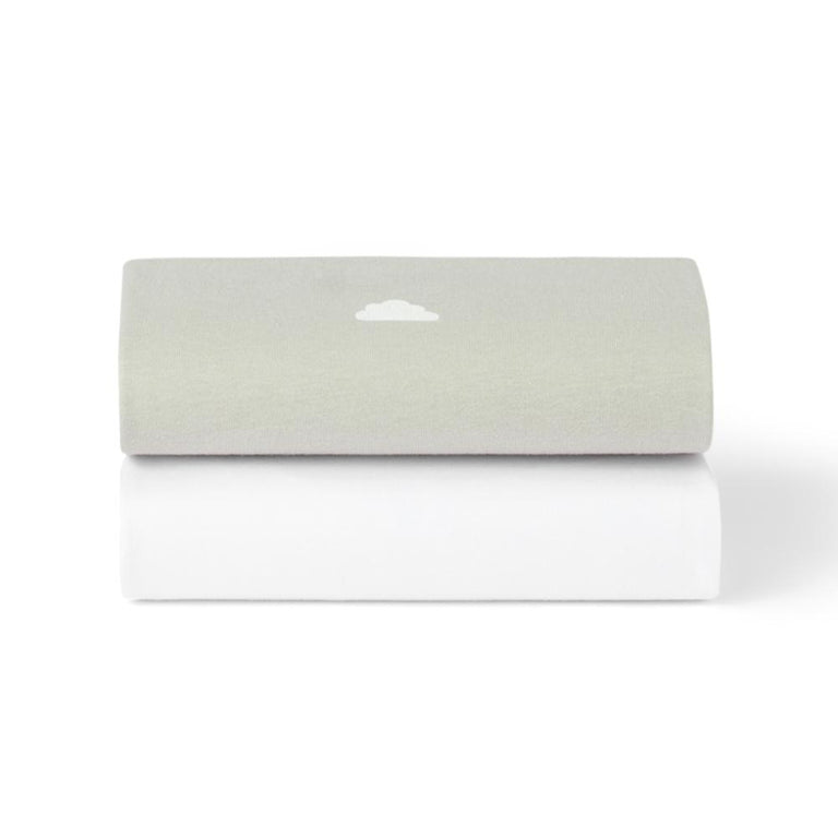 Crib 2 Pack Fitted Sheets - Grey / Cloud