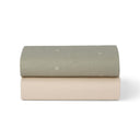 Crib 2 Pack Fitted Sheets - Sage / Cross