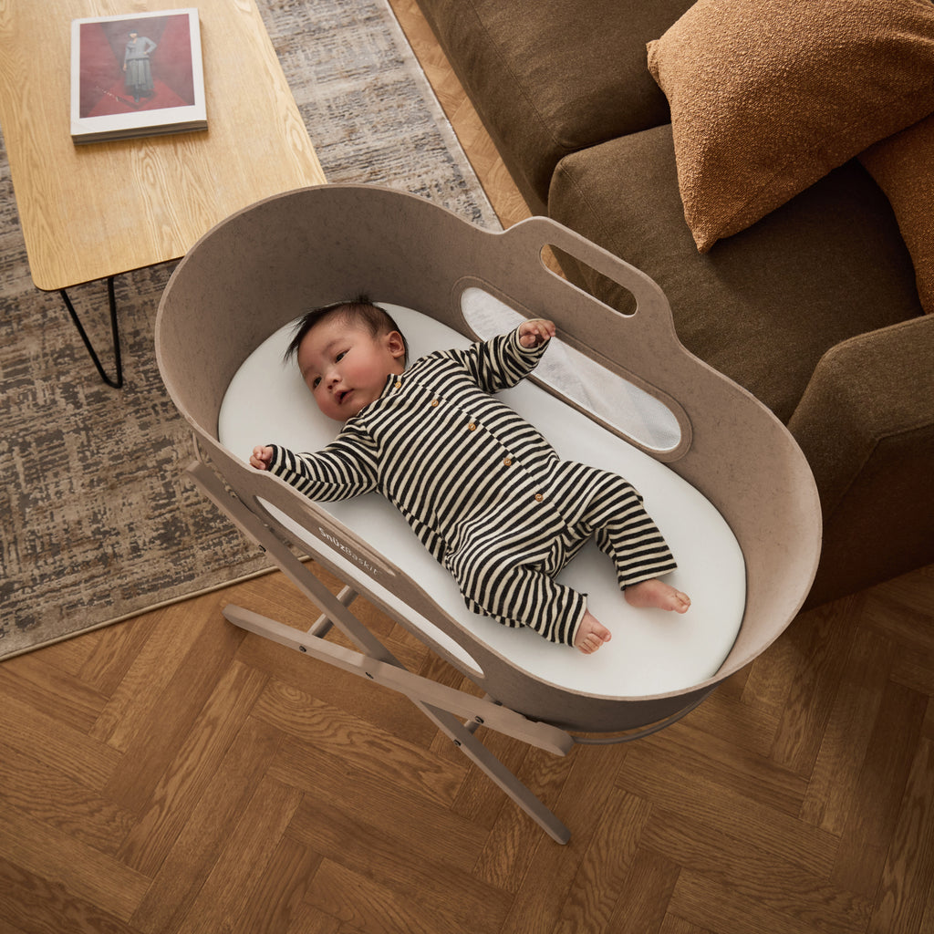 SnuzBaskit Mocha Moses Basket & Mocha Stand