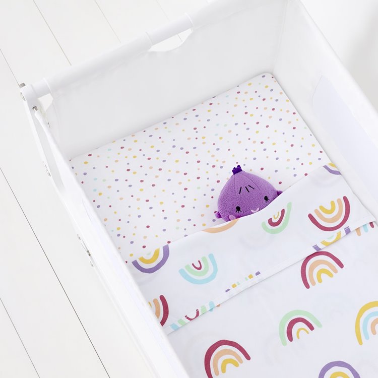Crib 2 Pack Fitted Sheets - Colour Rainbow