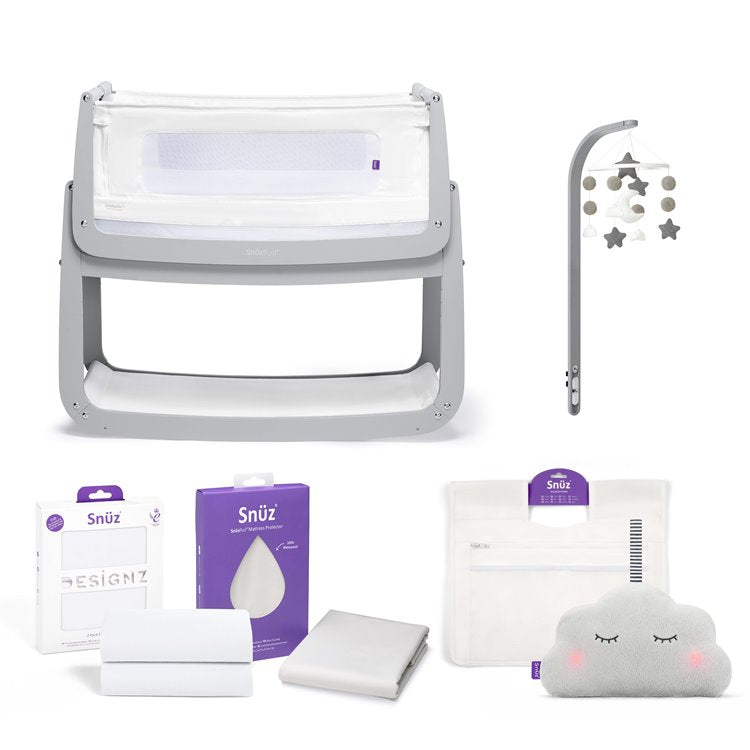 SnuzPod4 Bedside Crib Complete Bundle Dove