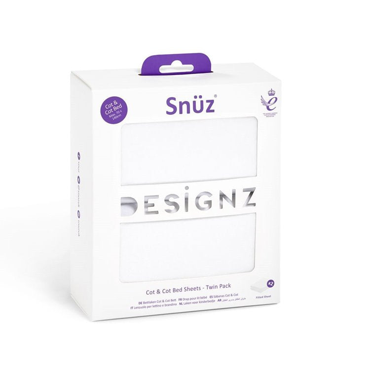 Cot & Cot Bed 2 Pack Fitted Sheet – White