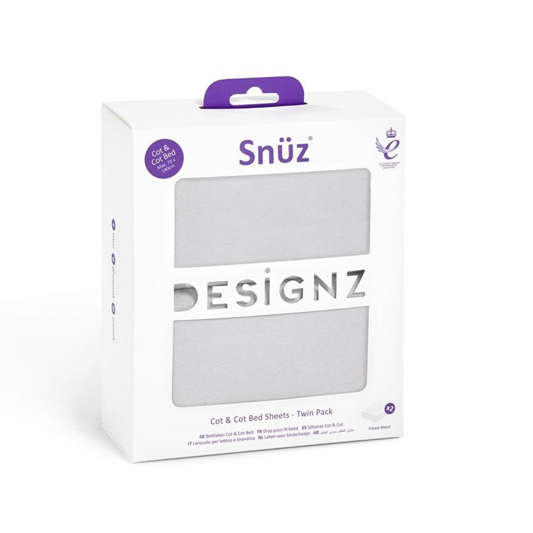 Cot & Cot Bed 2 Pack Fitted Sheet – Grey