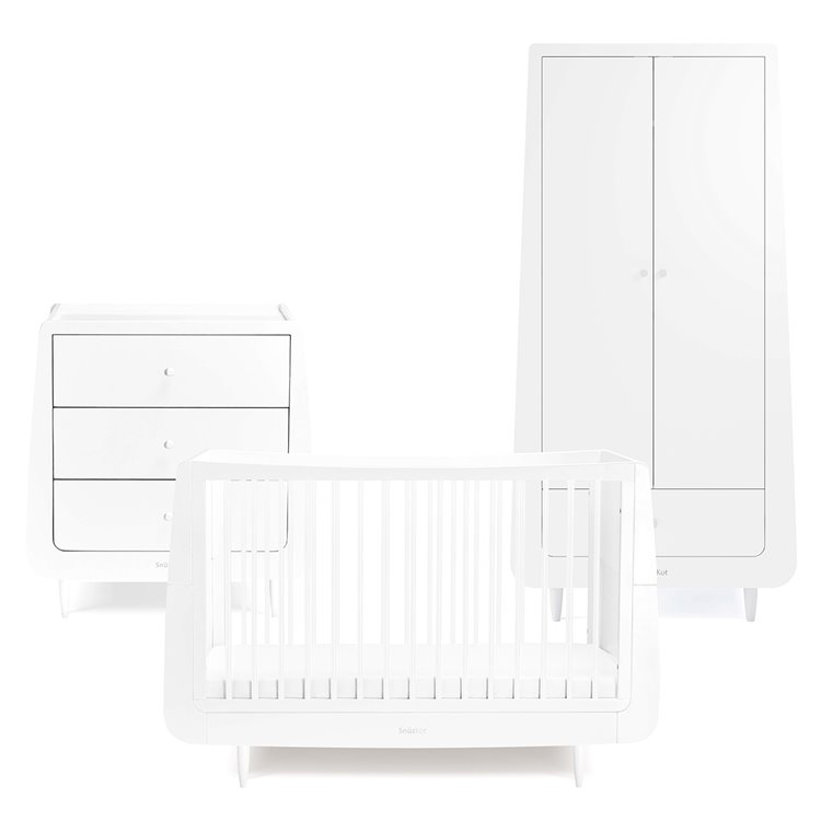 SnuzKot Skandi 3 Piece Nursery Furniture Set White