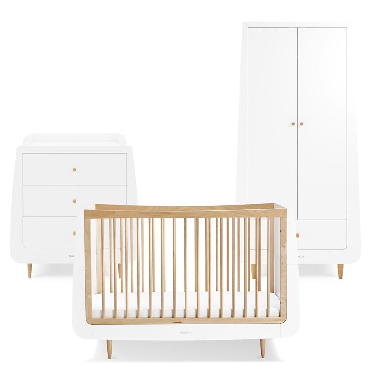 SnuzKot Skandi 3 Piece Nursery Furniture Set Natural