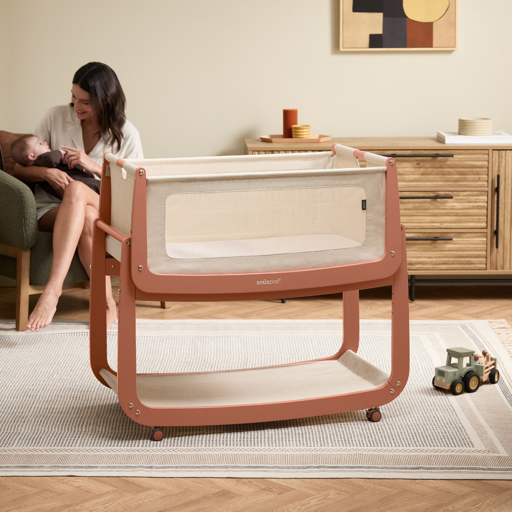 SnuzPod5 Bedside Crib Terracotta