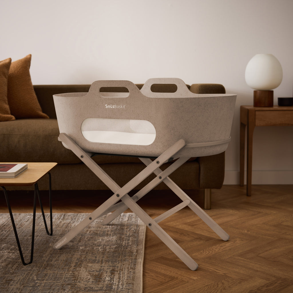 SnuzBaskit Mocha Moses Basket & Mocha Stand
