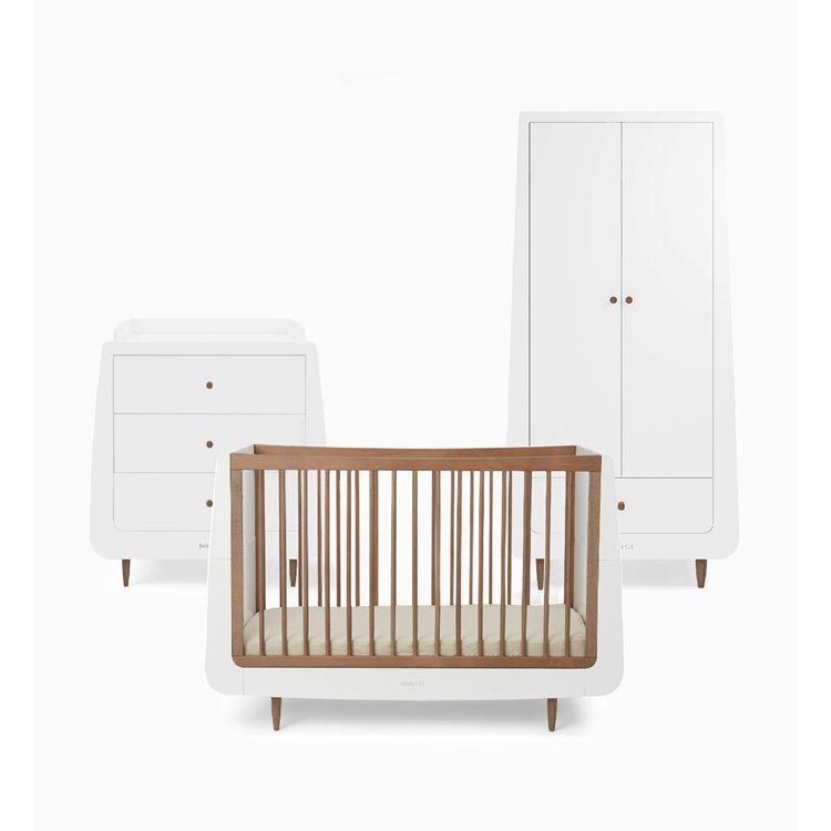 SnuzKot Skandi 3 Piece Nursery Furniture Set 'Walnut'