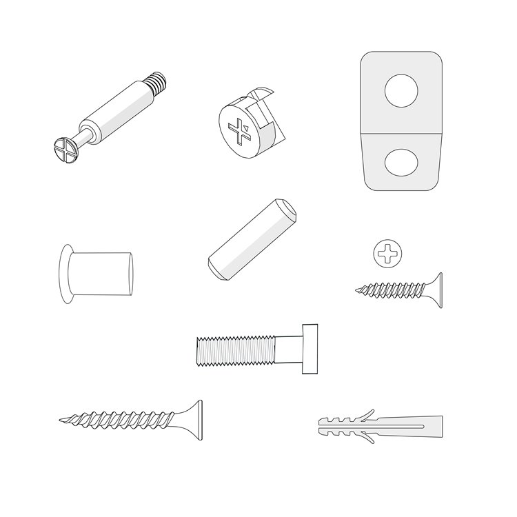 Snuzkot Changer -  Hardware Set inc Allen Key & Wall attachment