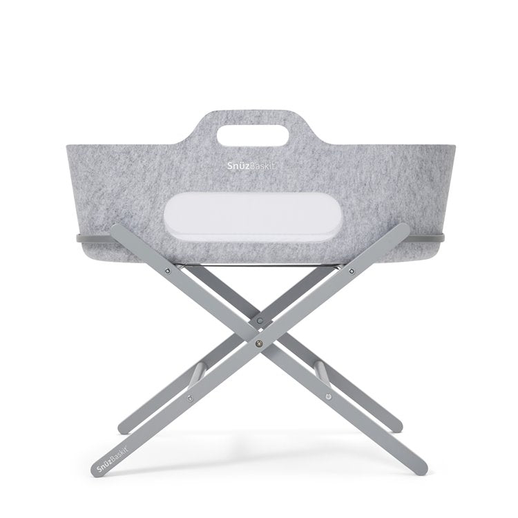 SnuzBaskit Light Grey Moses Basket & Dove Stand