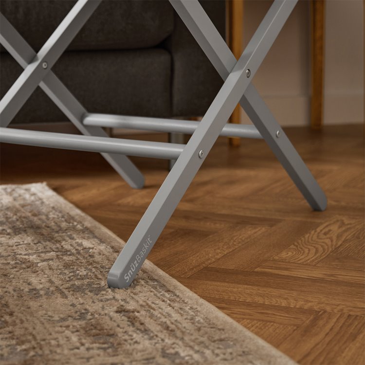 SnuzBaskit Light Grey Moses Basket & Dove Stand