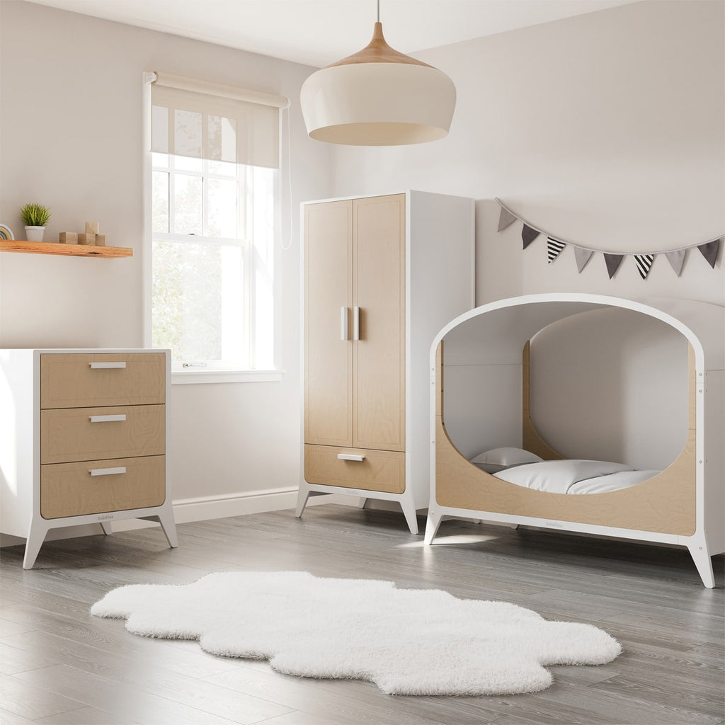 SnuzFino Cot Bed - White Natural