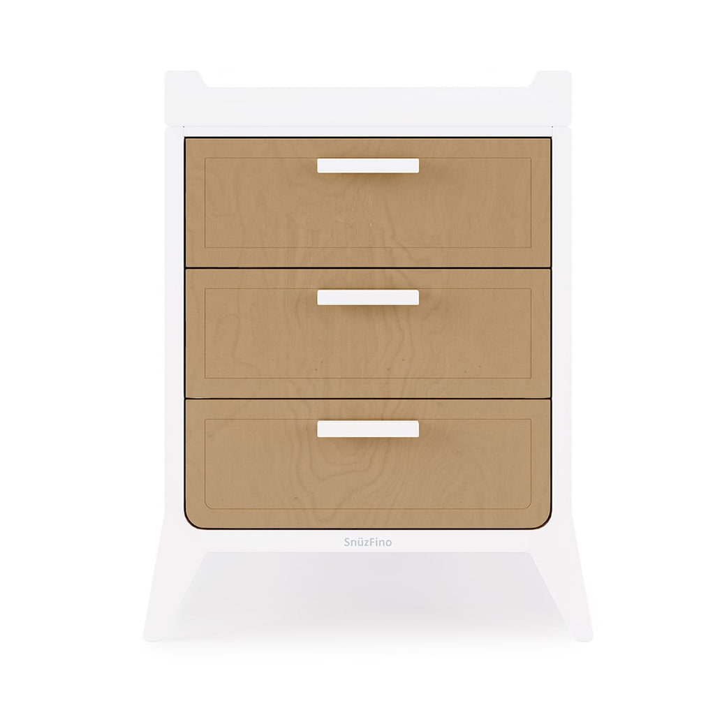 SnuzFino 3 Piece Nursery Furniture Set – White Natural