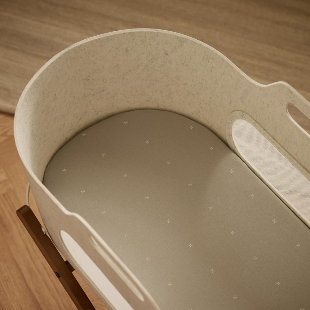 Moses Basket/Pram 2 Pack Fitted Sheets – Sage / Cross