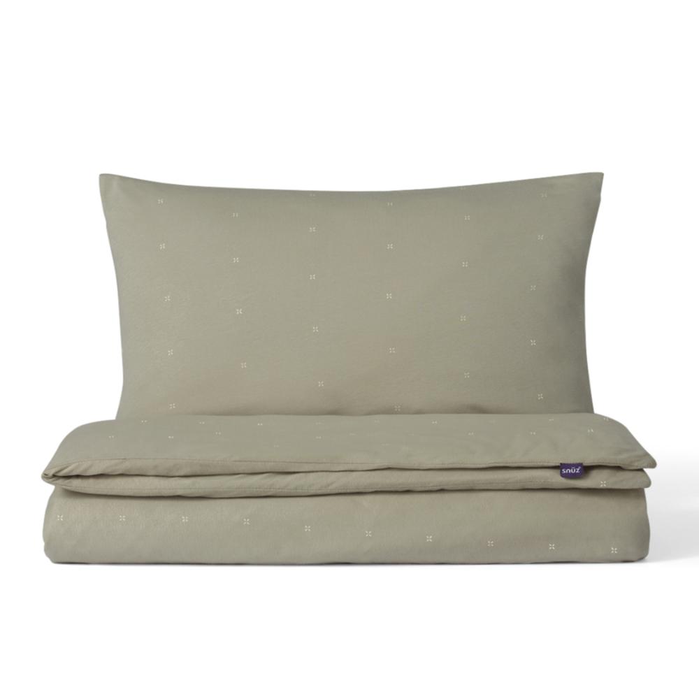 Duvet Cover & Pillowcase set – Sage / Cross
