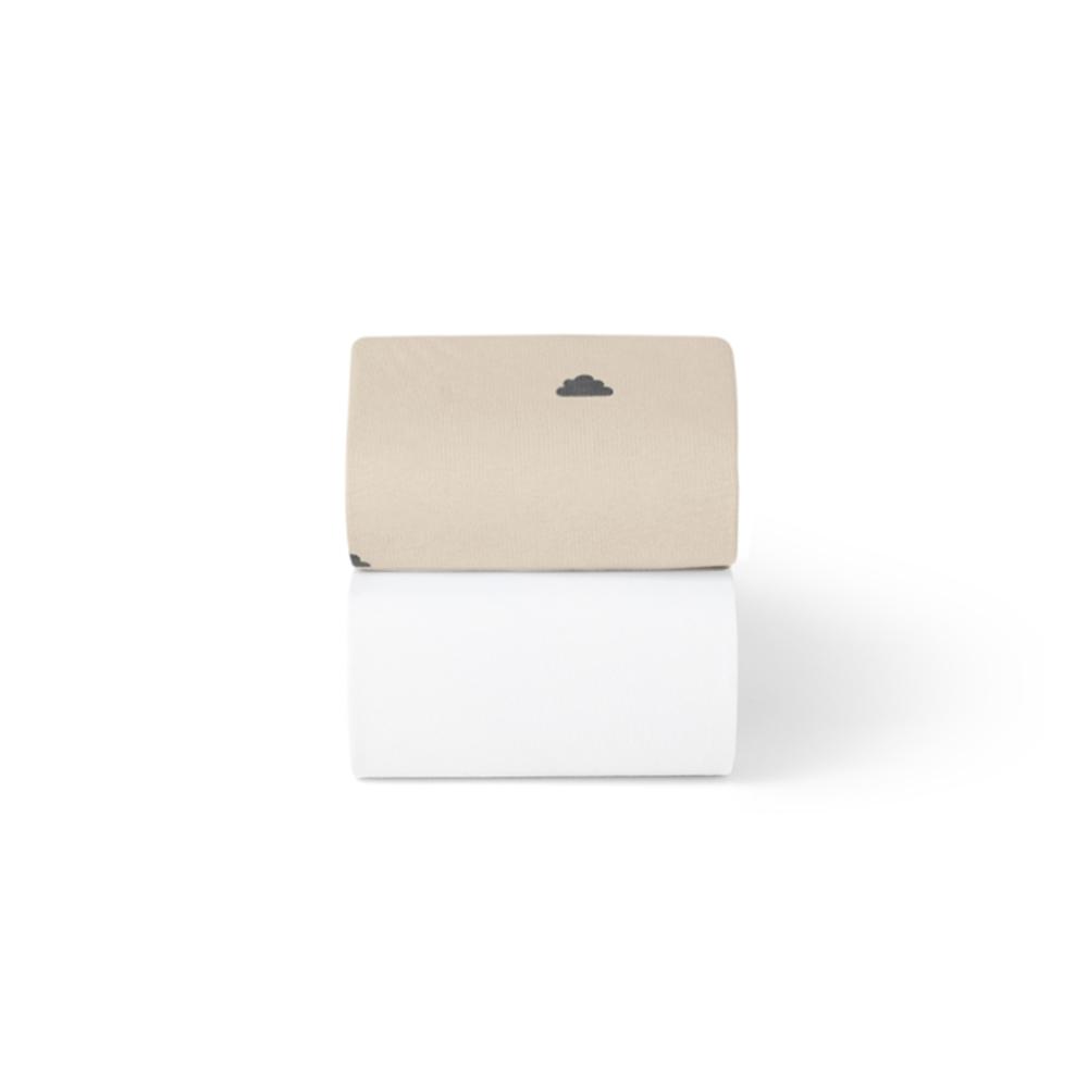 Cot & Cot Bed 2 Pack Fitted Sheet – Sand / Cloud