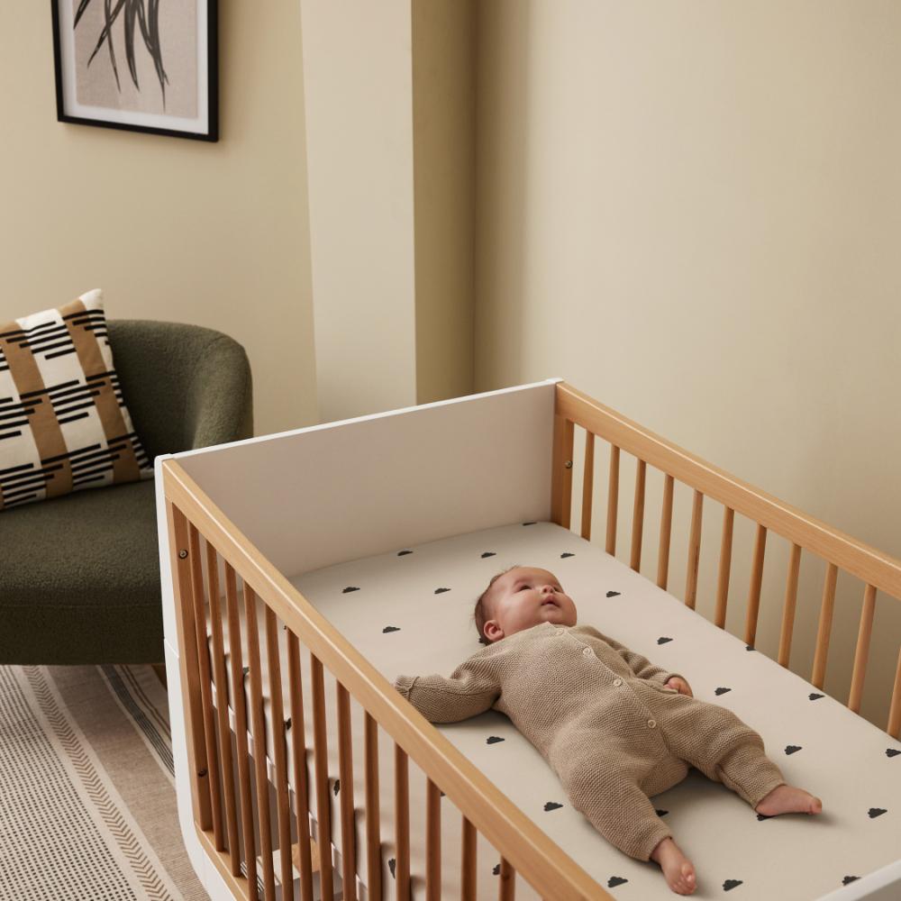 Cot & Cot Bed 2 Pack Fitted Sheet – Sand / Cloud