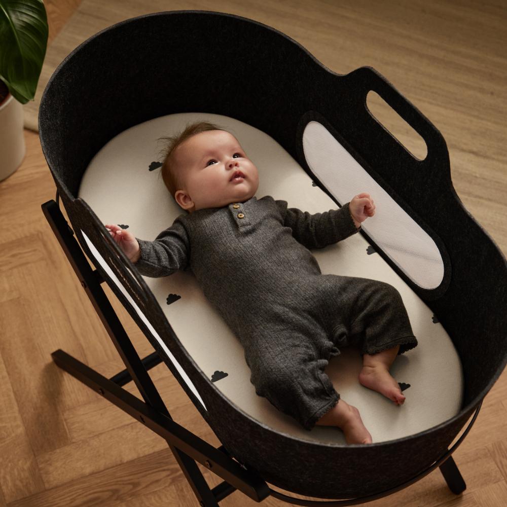 Moses Basket/Pram 2 Pack Fitted Sheets – Sand / Cloud