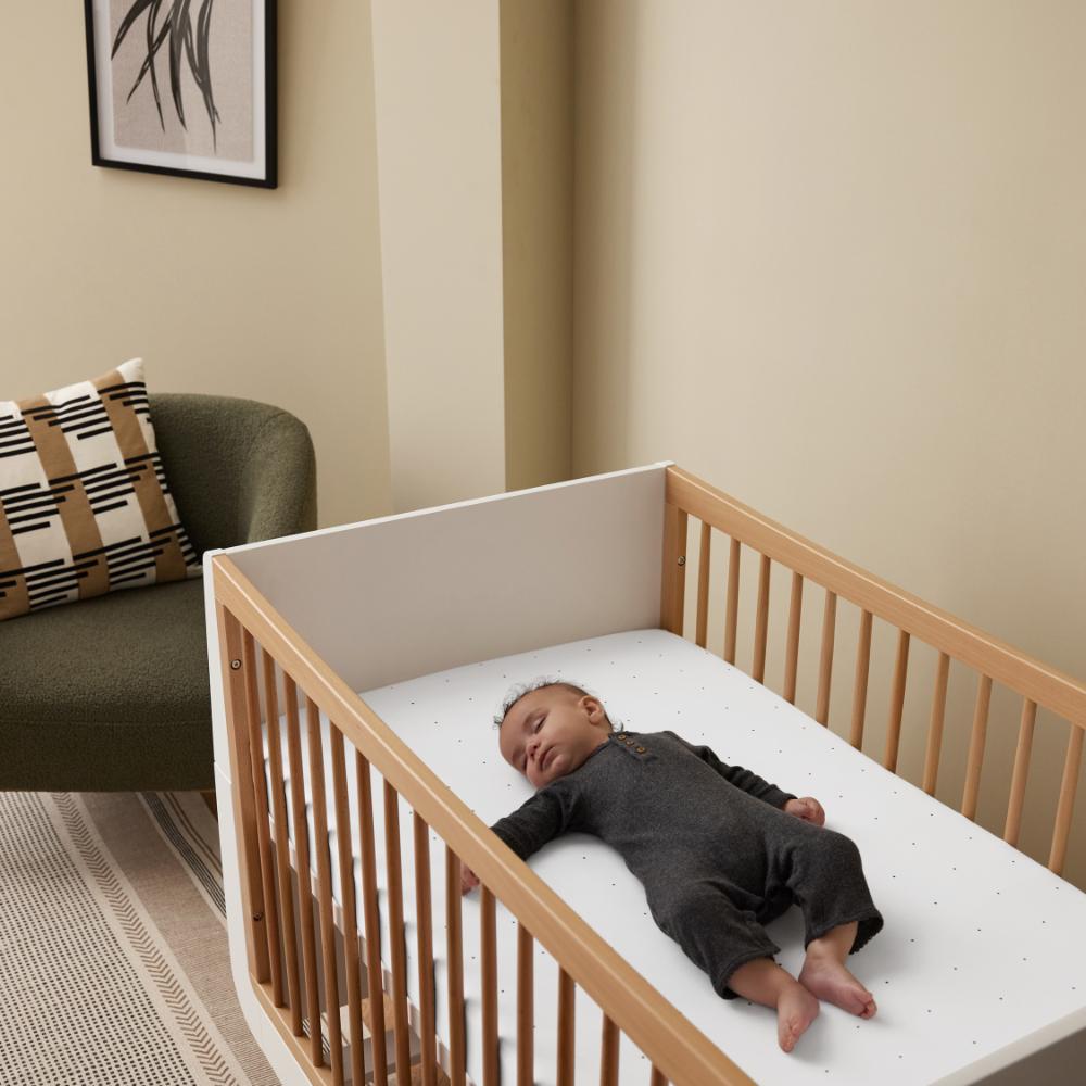 Cot & Cot Bed 2 Pack Fitted Sheet – White / Dot