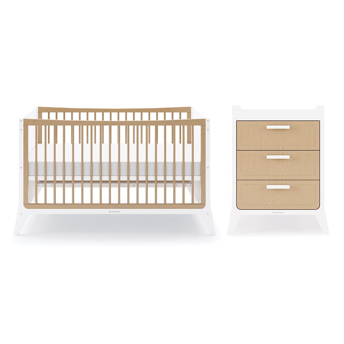 Snuz 2 Piece Nursery Furniture SnuzFino 2 Piece Nursery Furniture Set – White Natural