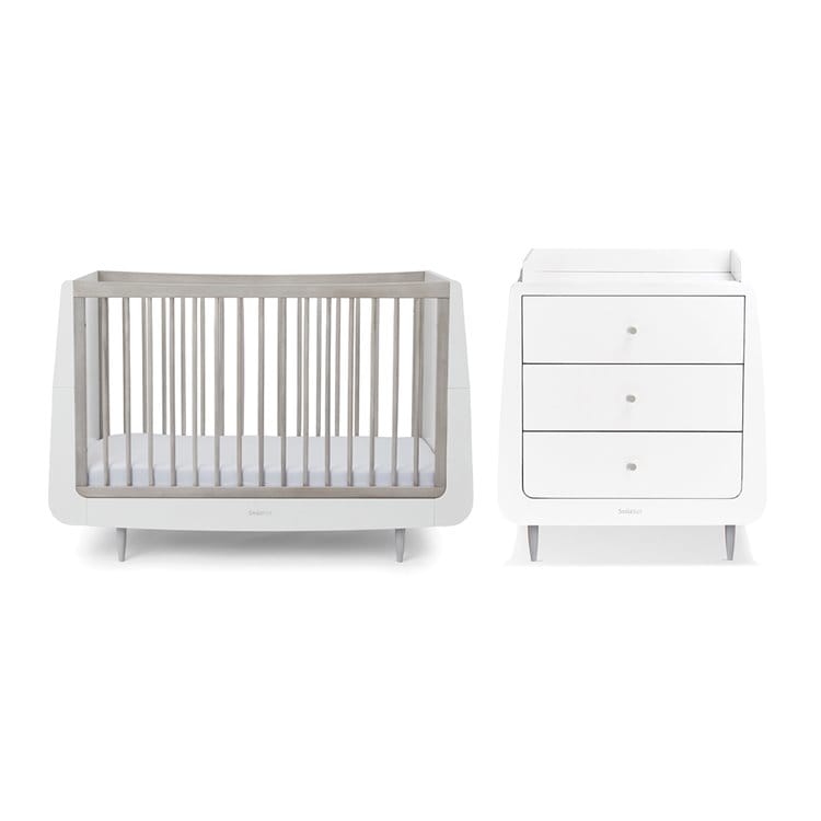 SnuzKot Skandi 2 Piece Nursery Furniture Set Silver Birch