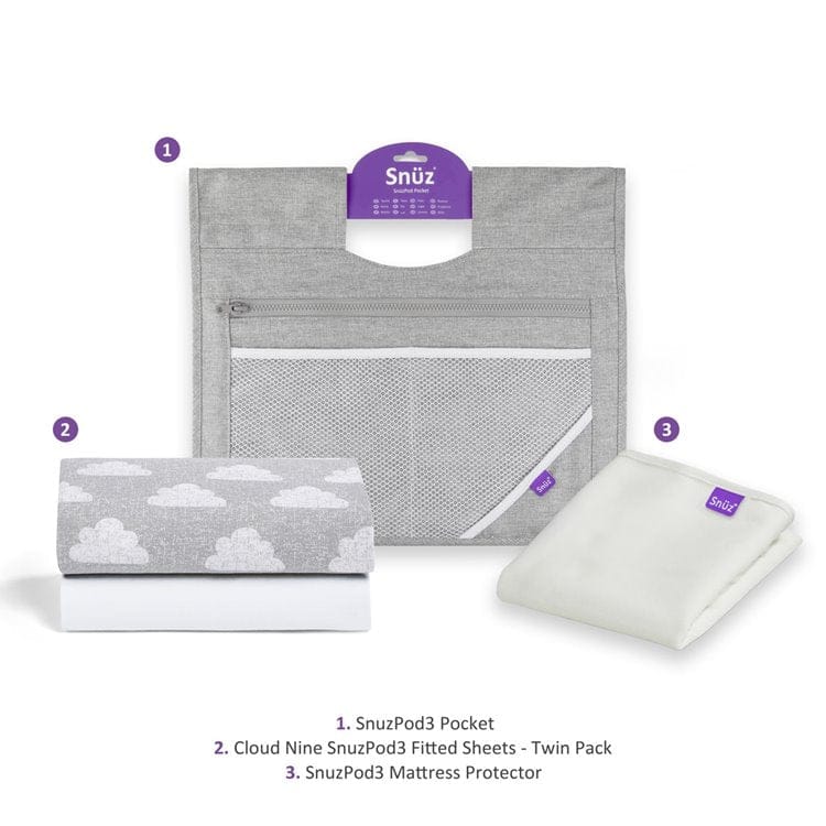 Essential Bundle Pack For SnuzPod - Grey