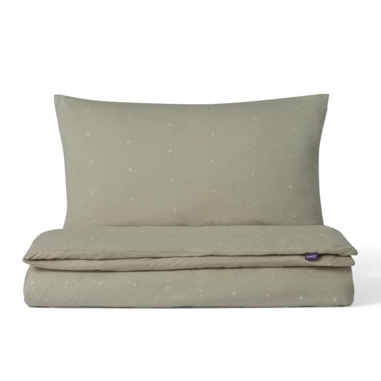 Duvet Cover & Pillowcase set – Sage / Cross