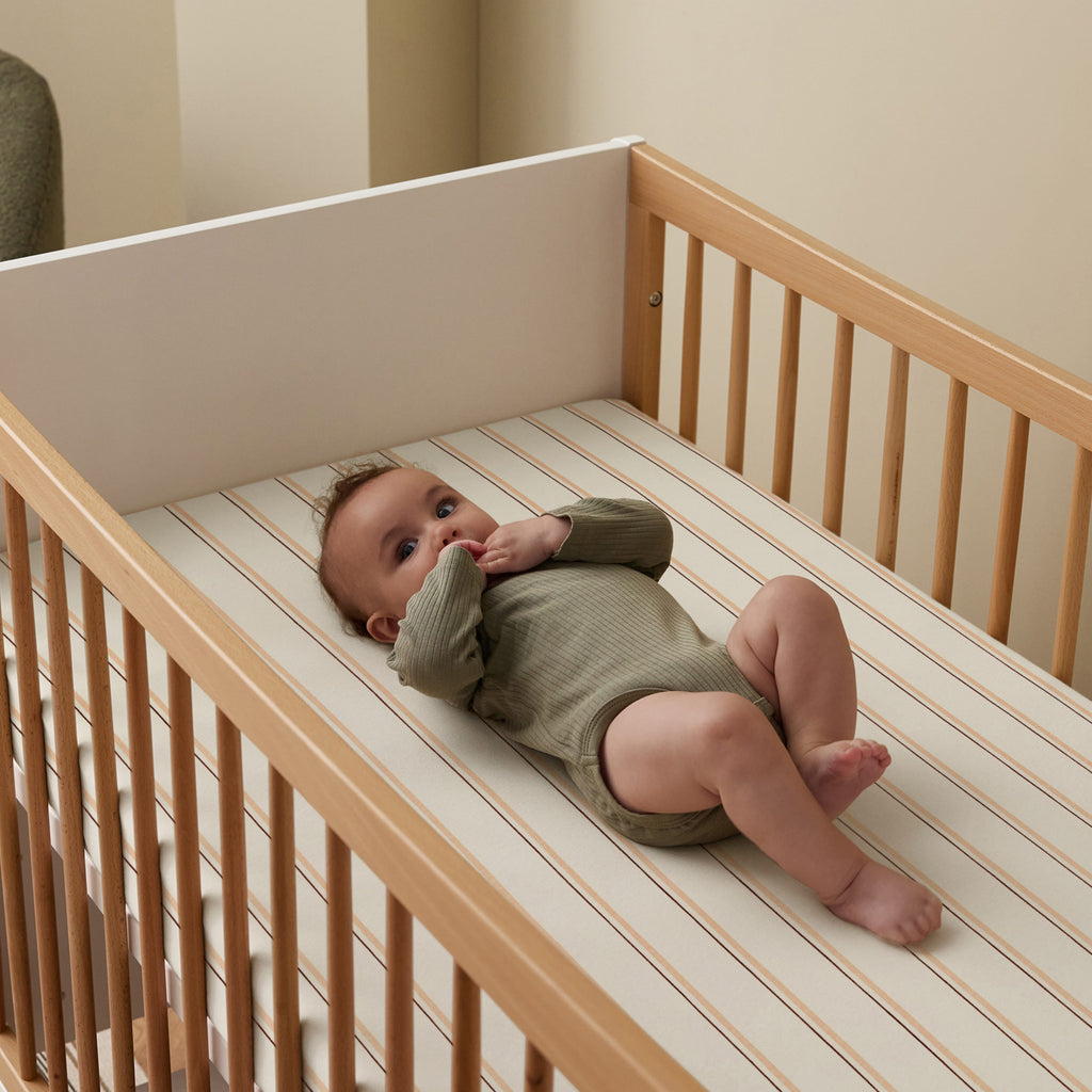 Cot & Cot Bed 2 Pack Fitted Sheet – Blush Stripe
