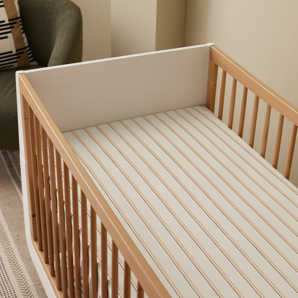 Cot & Cot Bed 2 Pack Fitted Sheet – Blush Stripe