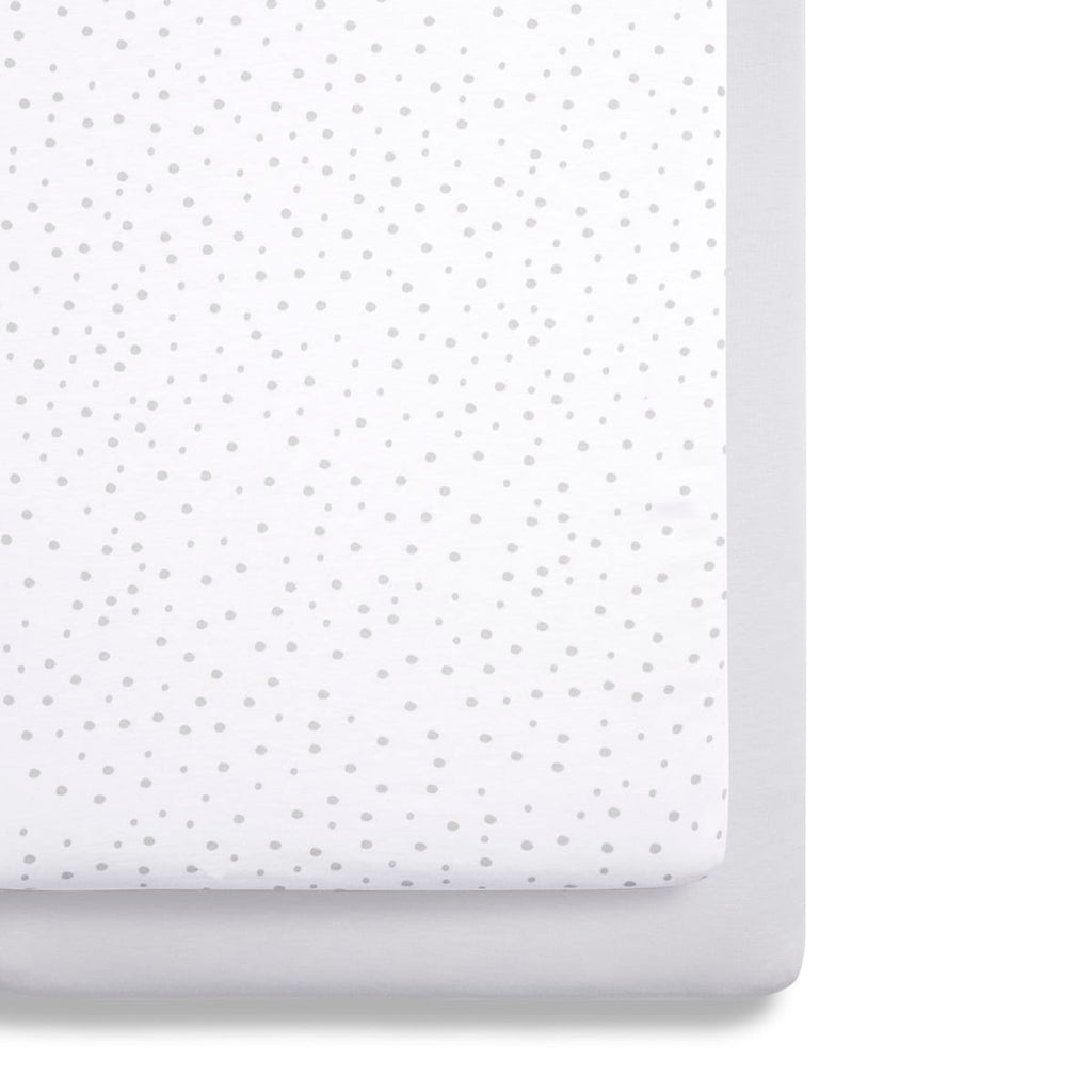 Cot & Cot Bed 2 Pack Fitted Sheet – Grey Spot