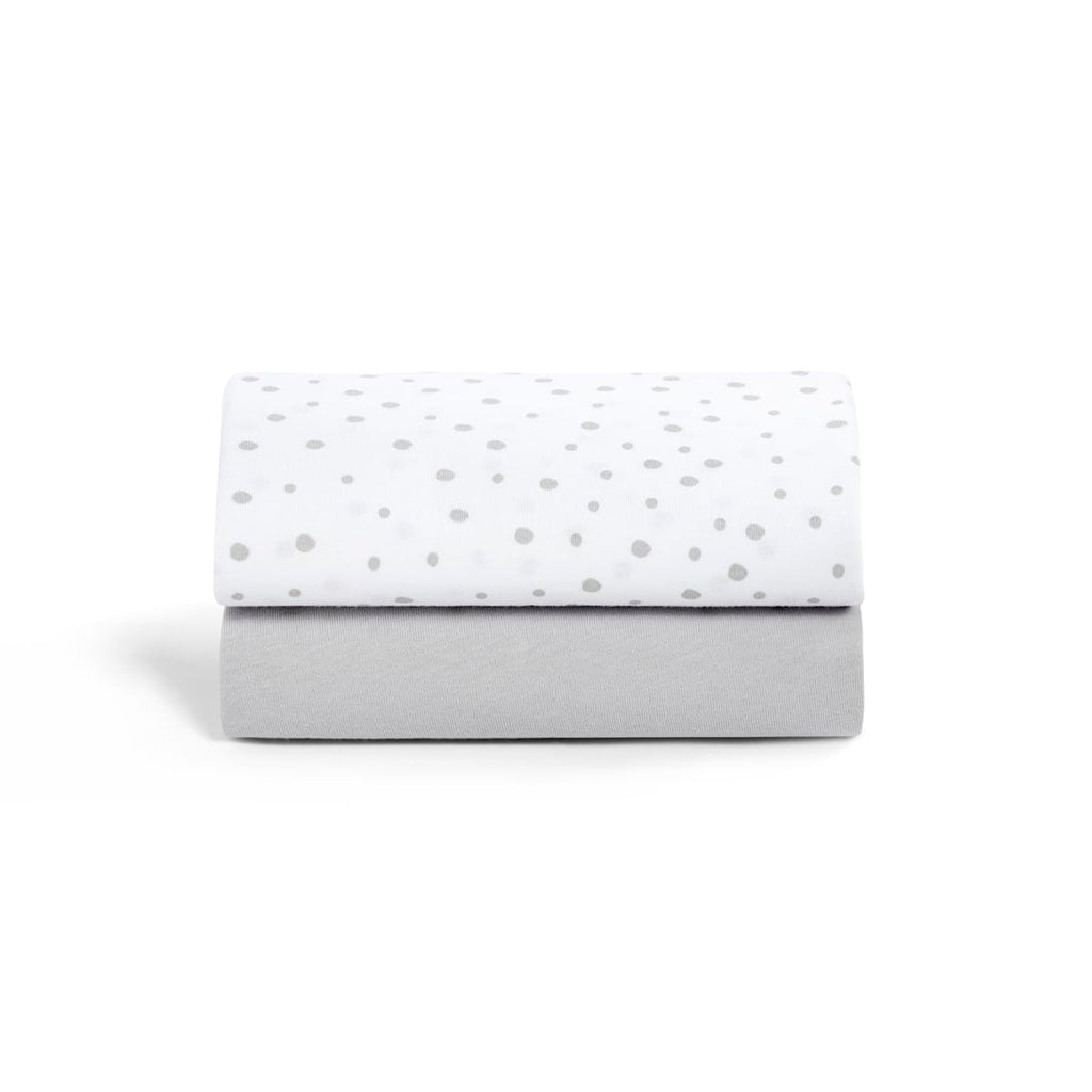 Cot & Cot Bed 2 Pack Fitted Sheet – Grey Spot