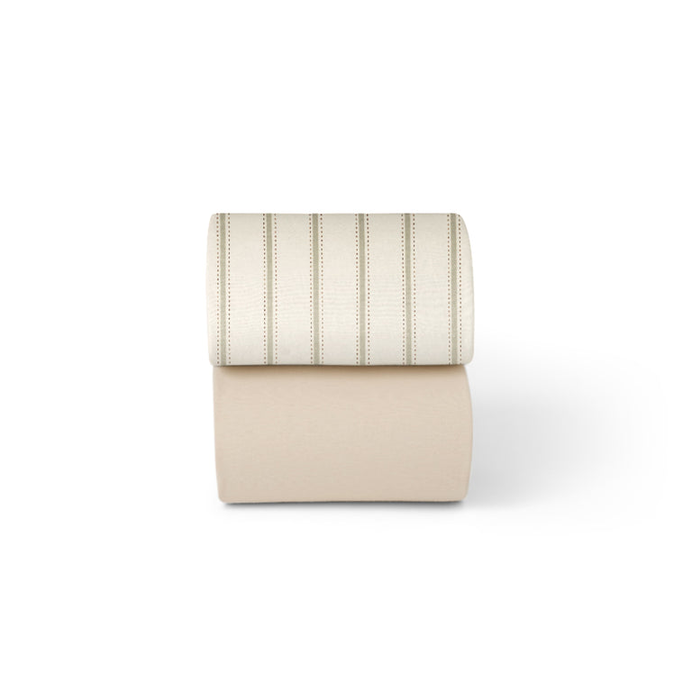 Cot & Cot Bed 2 Pack Fitted Sheet – Sage Stripe