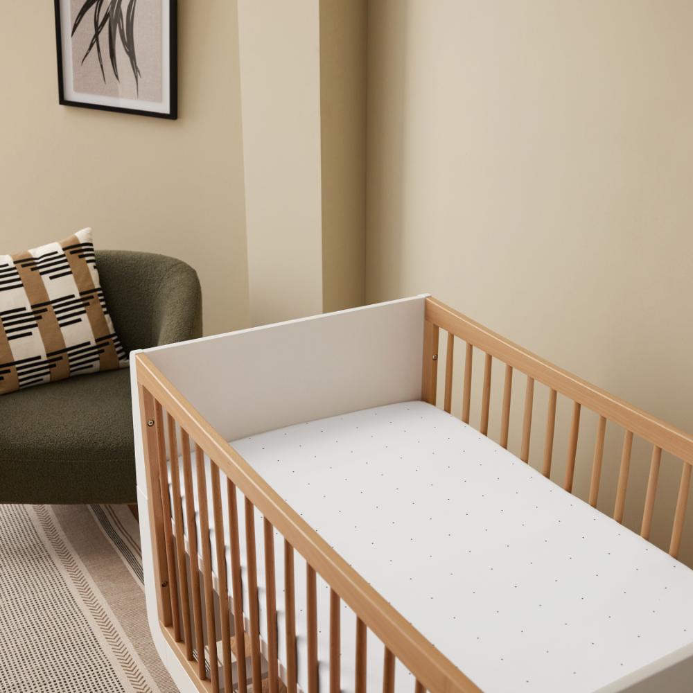 Cot & Cot Bed 2 Pack Fitted Sheet – White / Dot