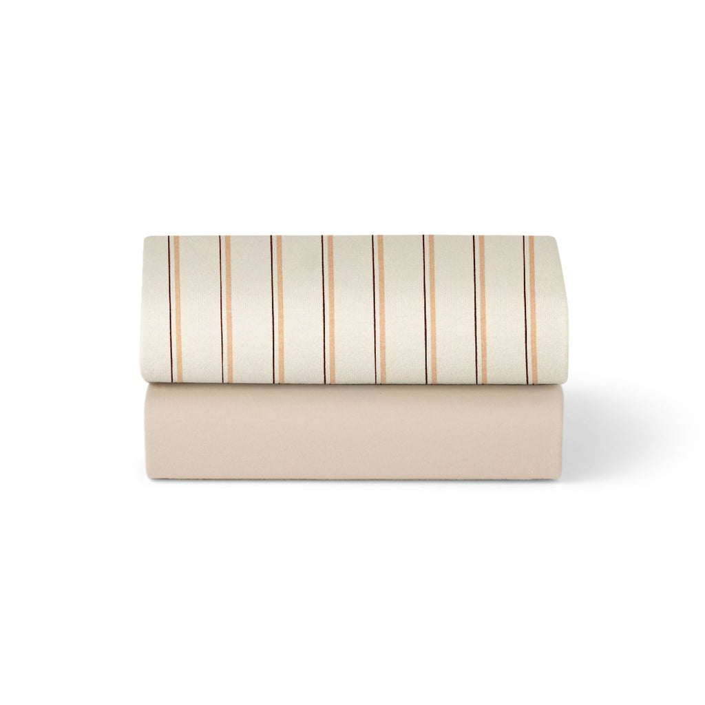 Crib 2 Pack Fitted Sheets - Blush Stripe