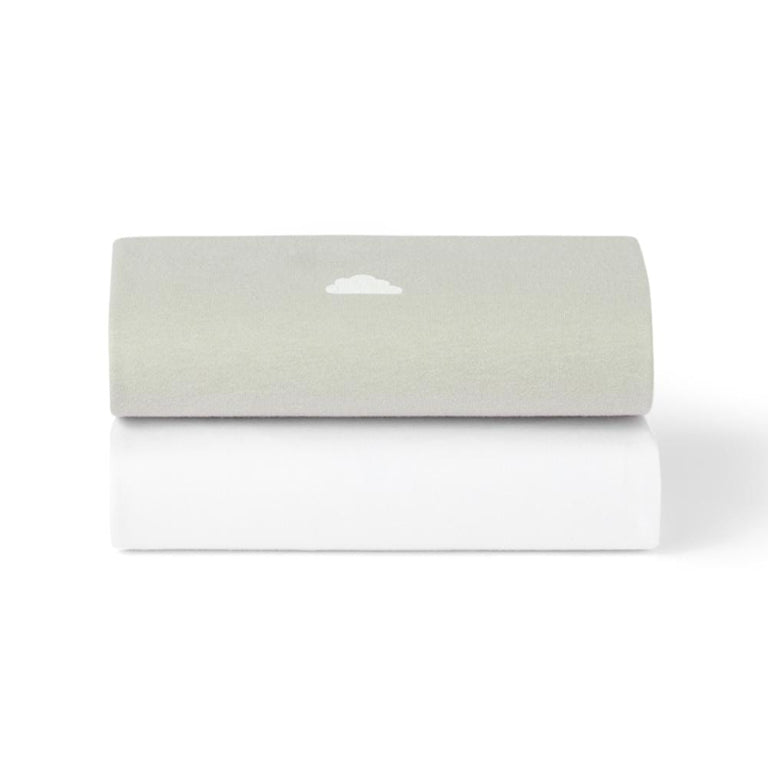 Crib 2 Pack Fitted Sheets - Grey / Cloud