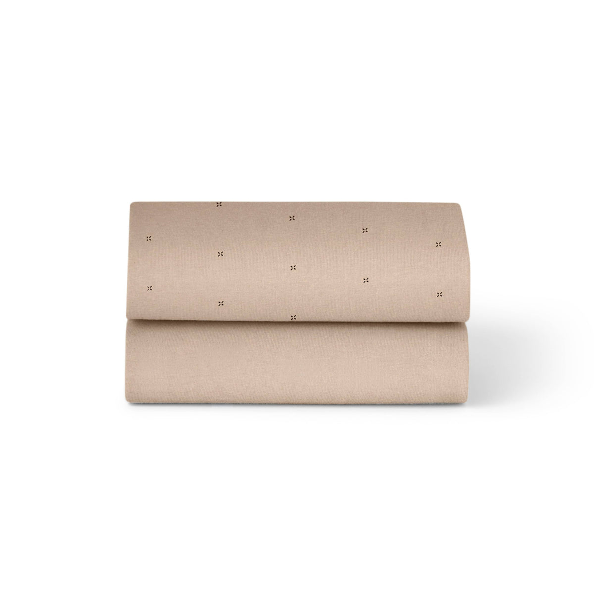 Crib 2 Pack Fitted Sheets Mocha Cross