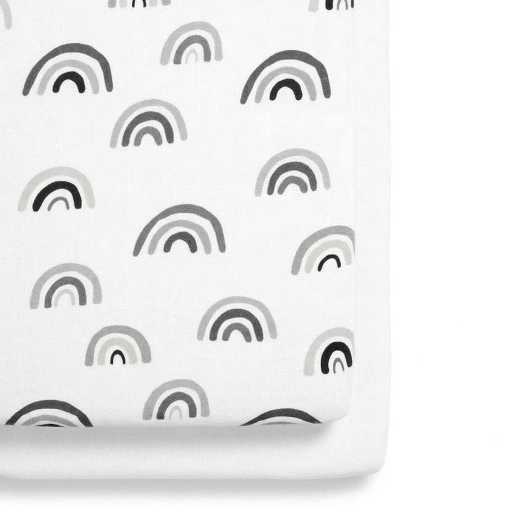 Crib 2 Pack Fitted Sheets - Mono Rainbow