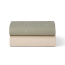 Crib 2 Pack Fitted Sheets - Sage / Cross