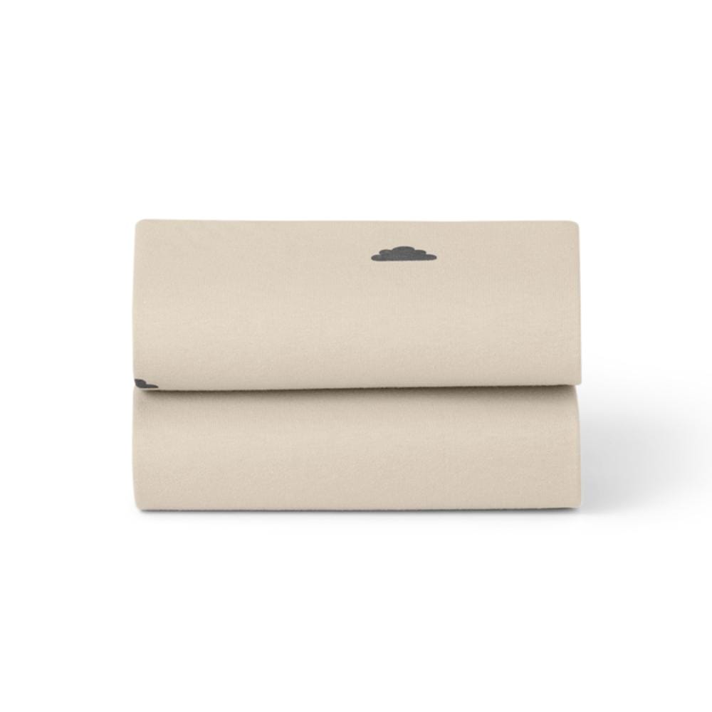 Crib 2 Pack Fitted Sheets - Sand / Cloud