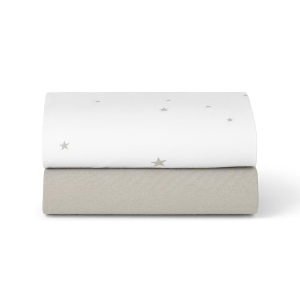 Crib 2 Pack Fitted Sheets - White / Star