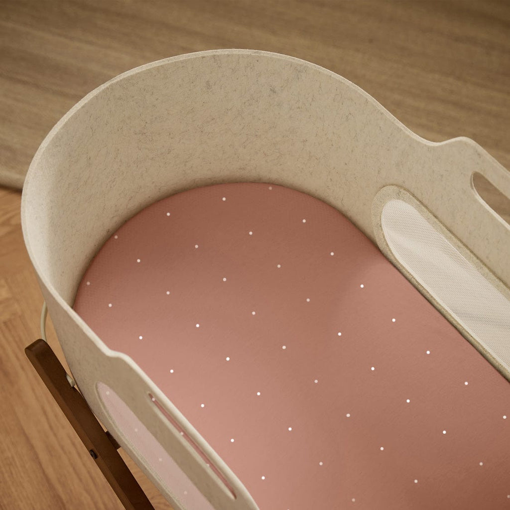 Moses Basket/Pram 2 Pack Fitted Sheets - Blush / Dot
